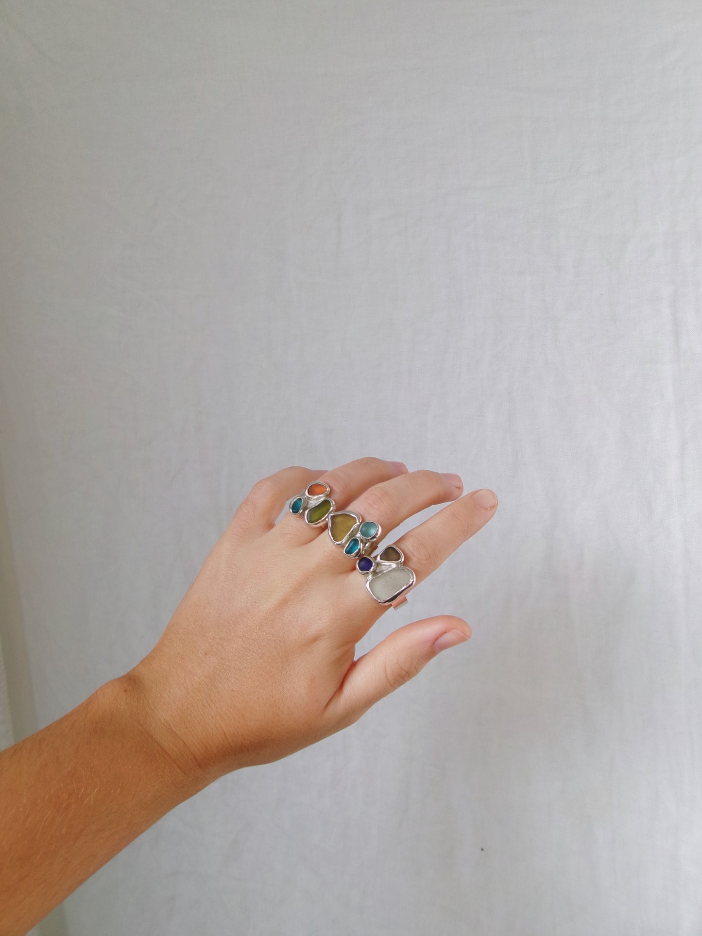 Seaglass Cluster Ring