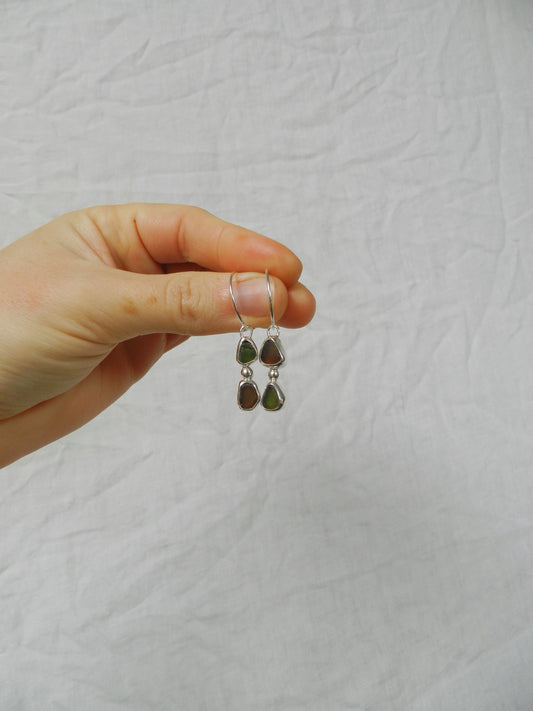 Asymmetrical Seaglass Hoops