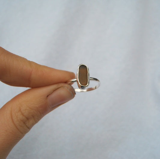 Umber seaglass ring