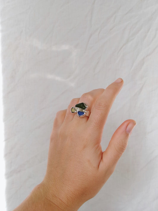 Seaglass Cluster Ring