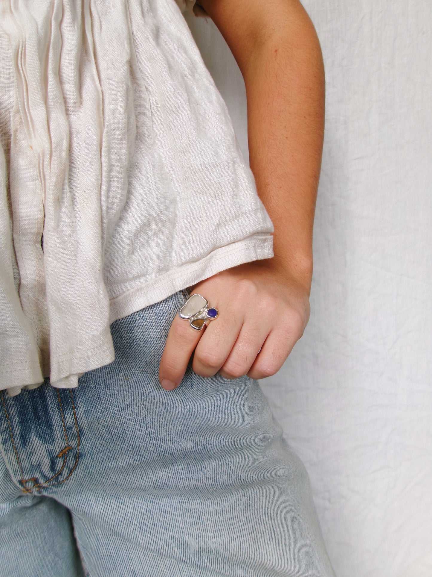 Seaglass Cluster Ring