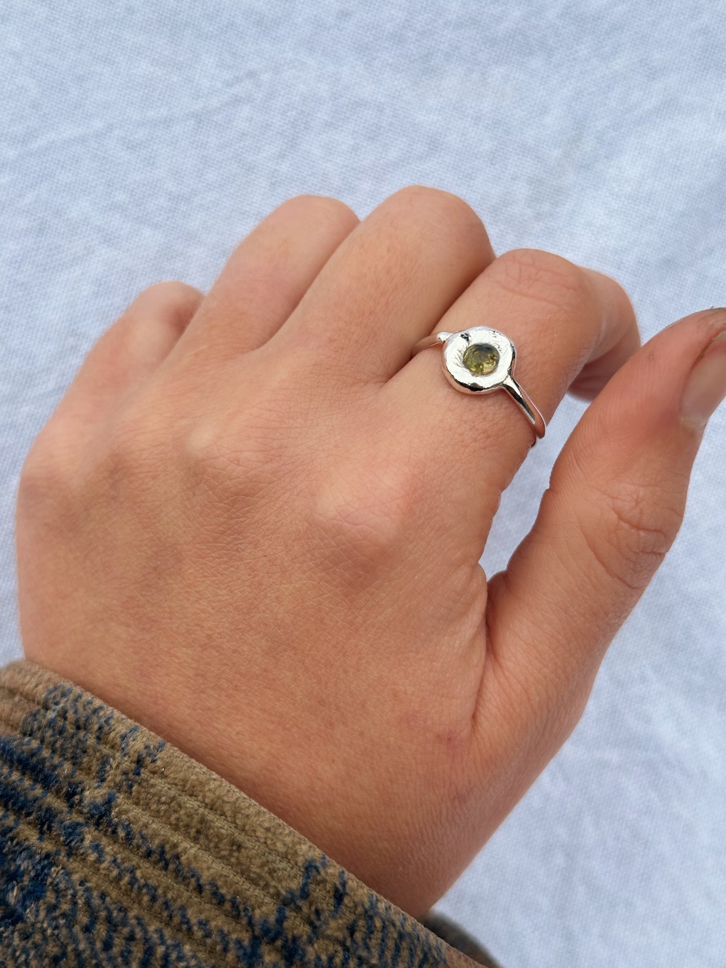 Peridot coin ring