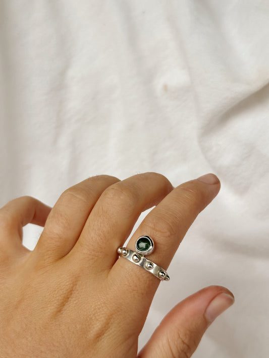 Dotted jade ring