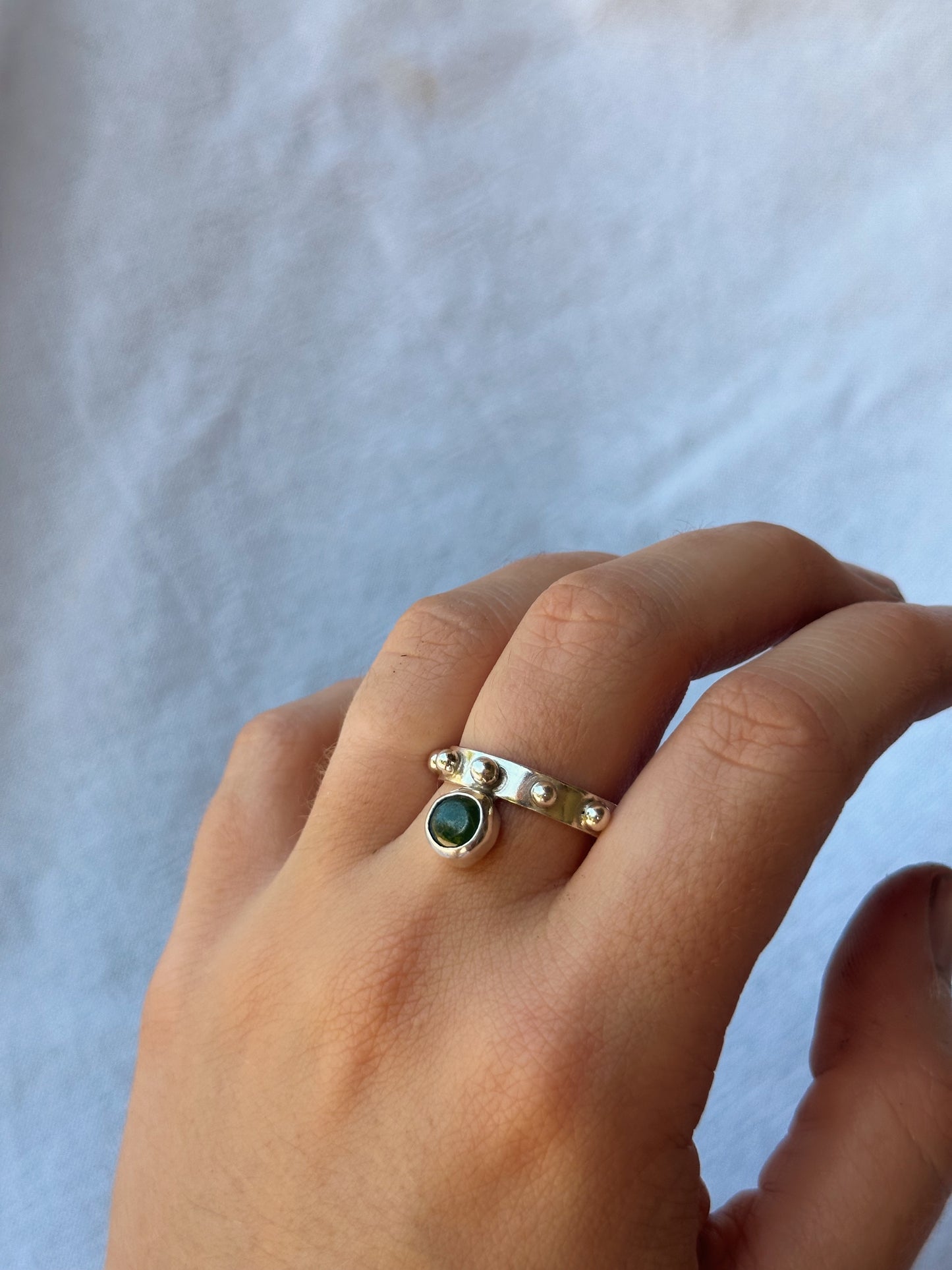 Dotted jade ring