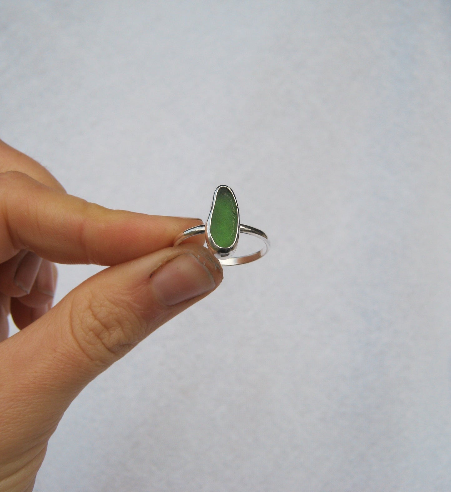 Foliage seaglass ring