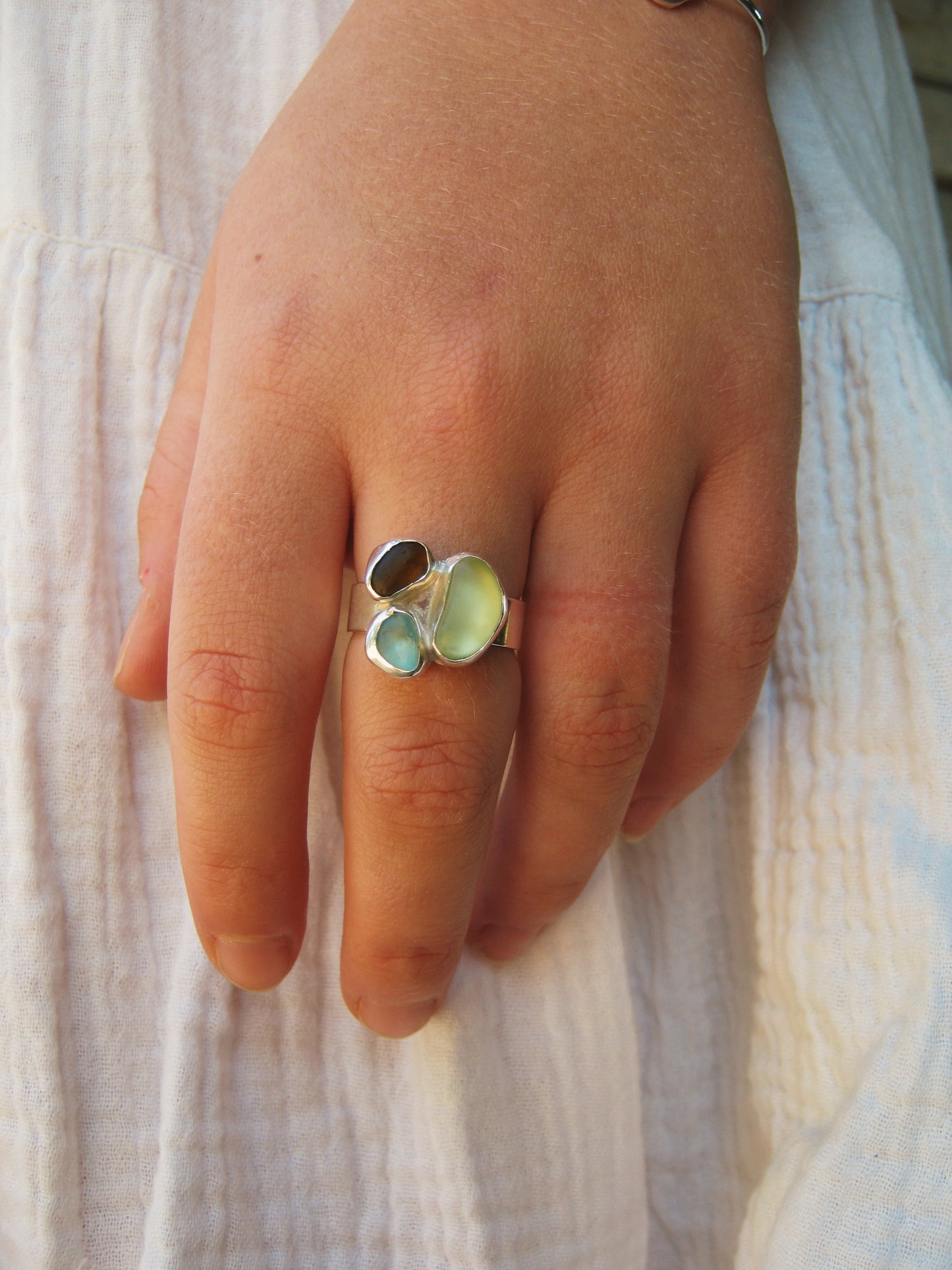 Seaglass Cluster Ring