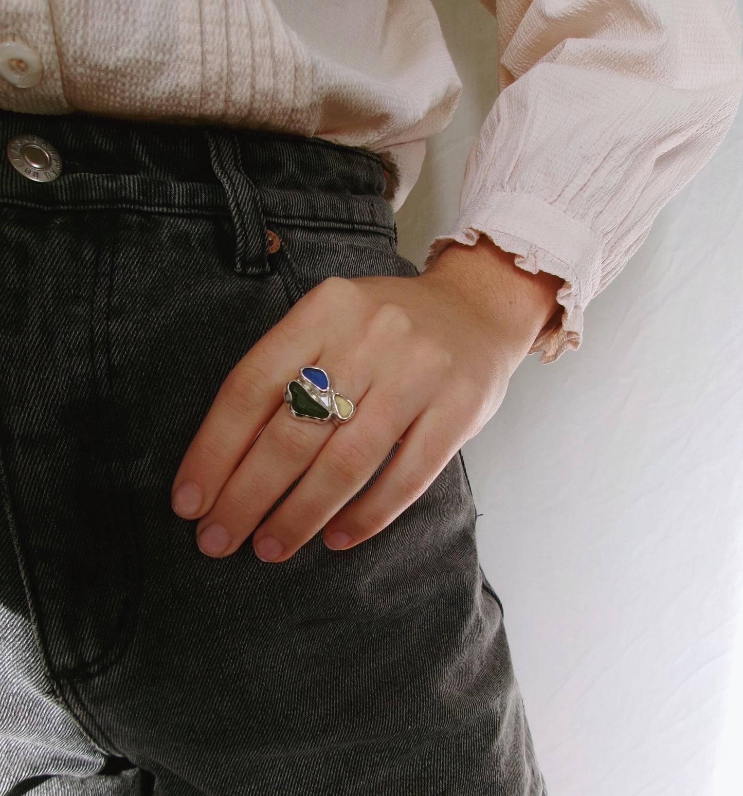 Seaglass Cluster Ring