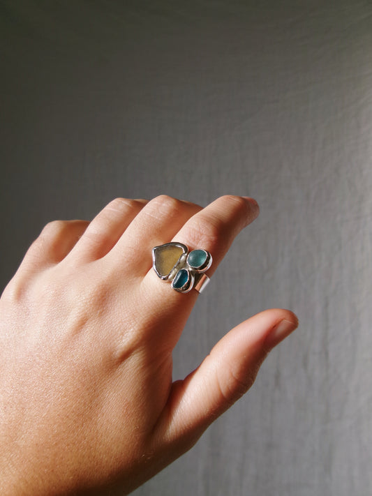 Seaglass Cluster Ring