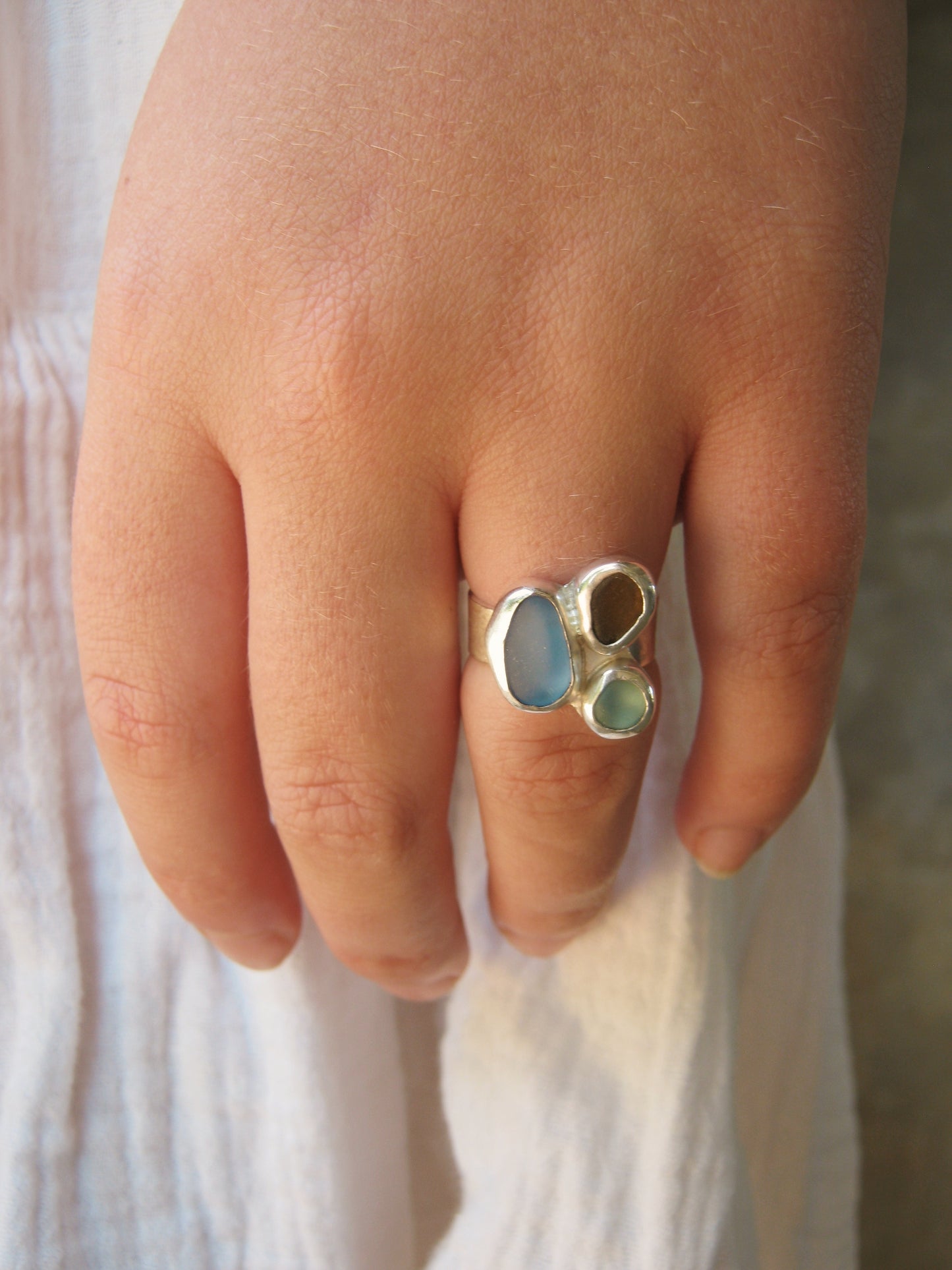 Seaglass Cluster Ring