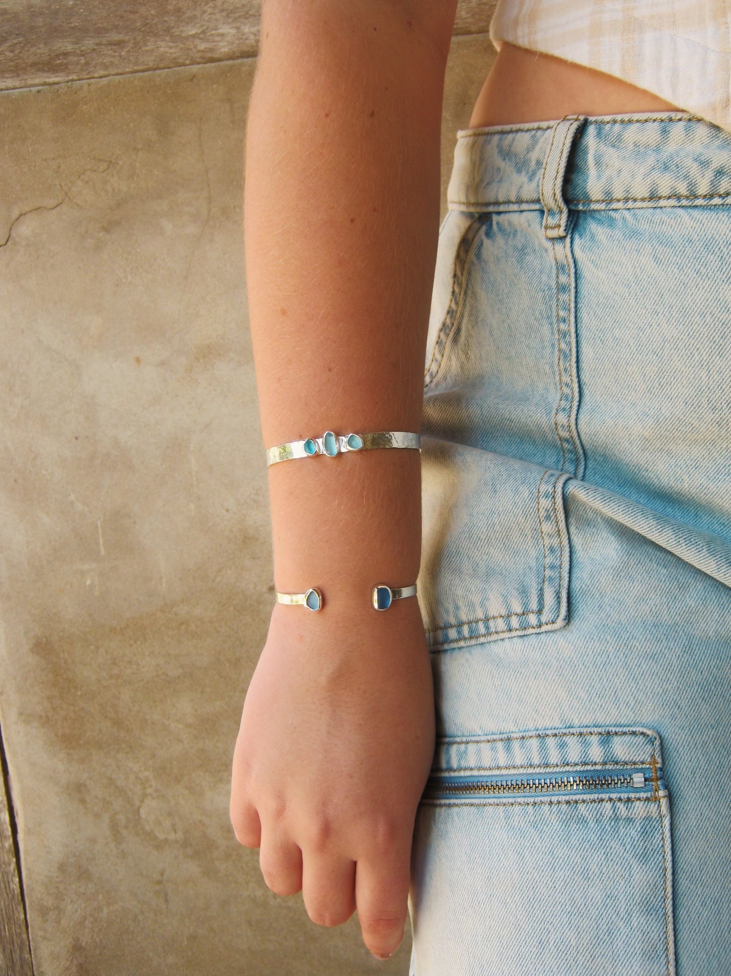 Oceania seaglass bangle