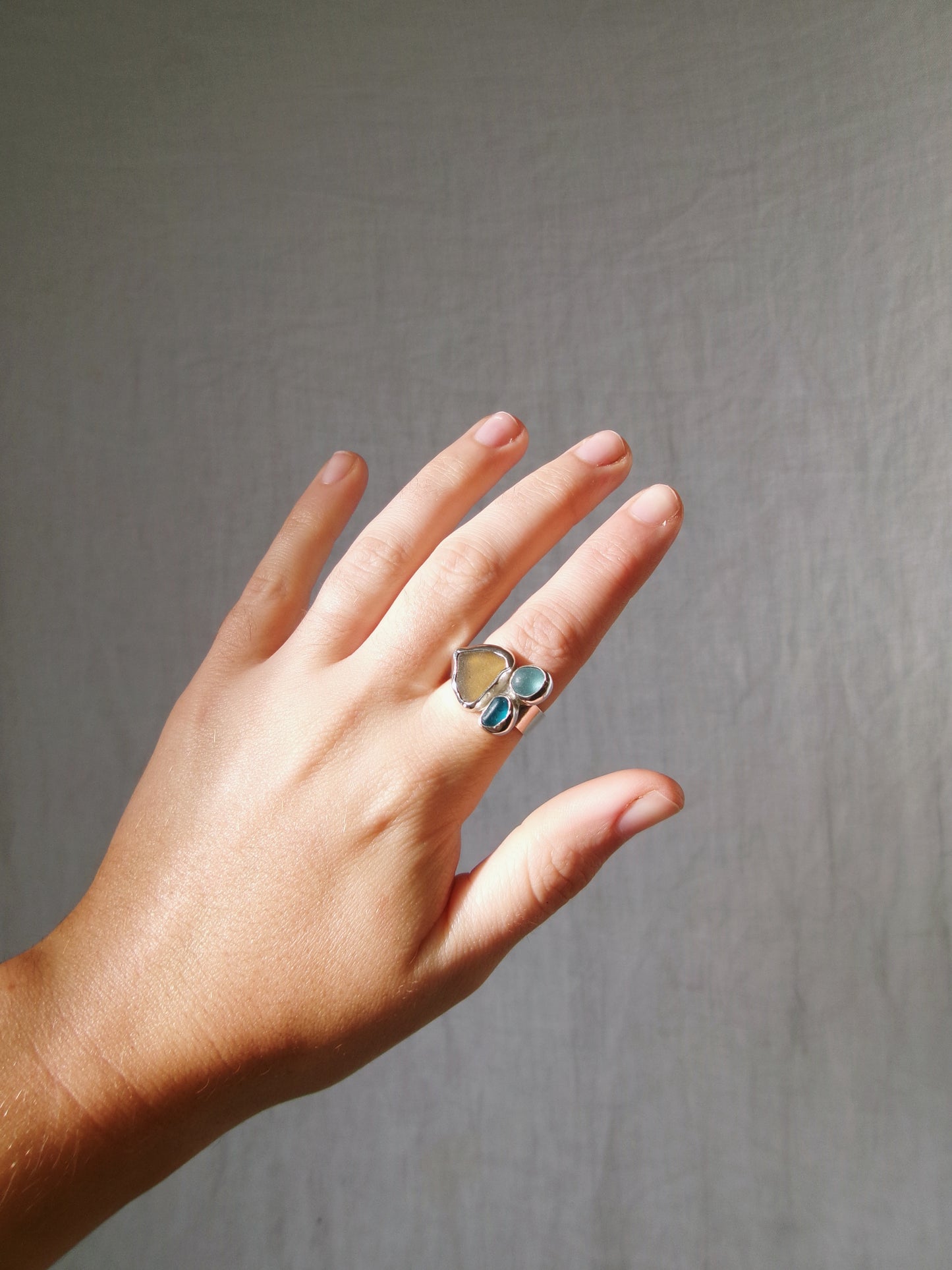 Seaglass Cluster Ring