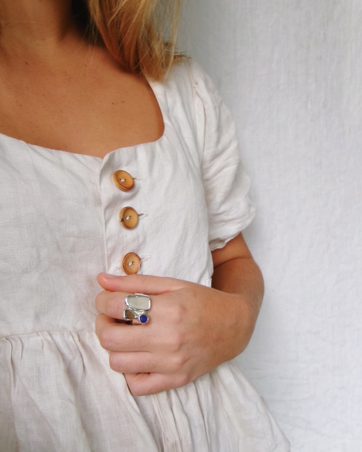 Seaglass Cluster Ring