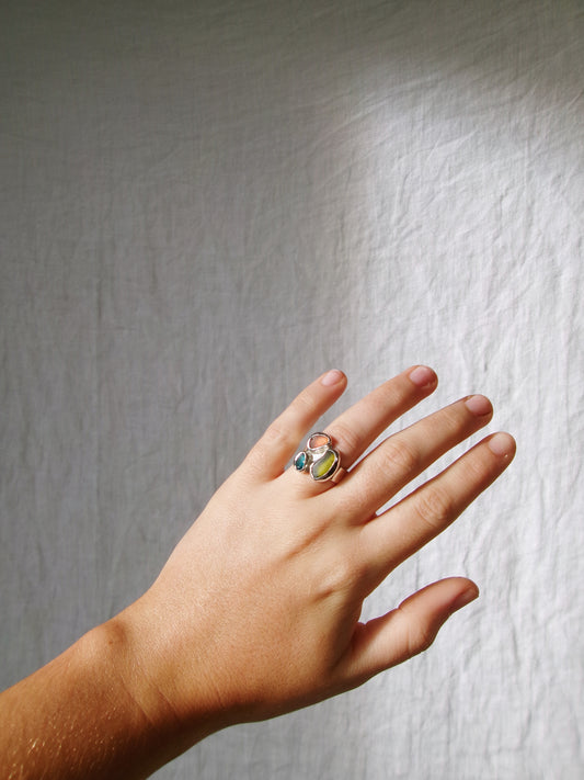Seaglass Cluster Ring