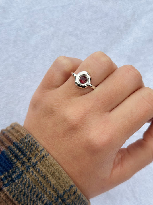 Ruby coin ring