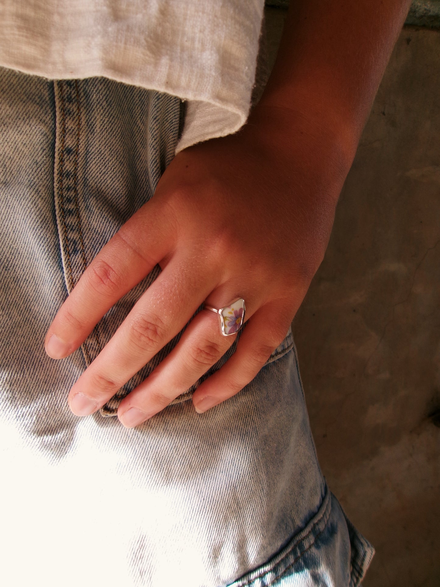 Orchid teacup ring