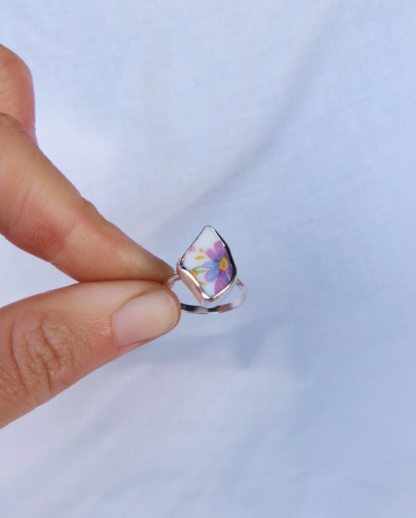 Orchid teacup ring
