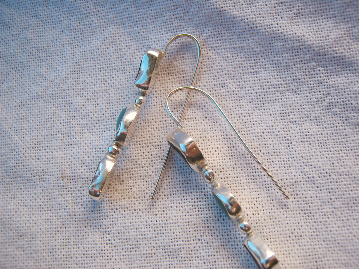 Seaglass dotted dangles