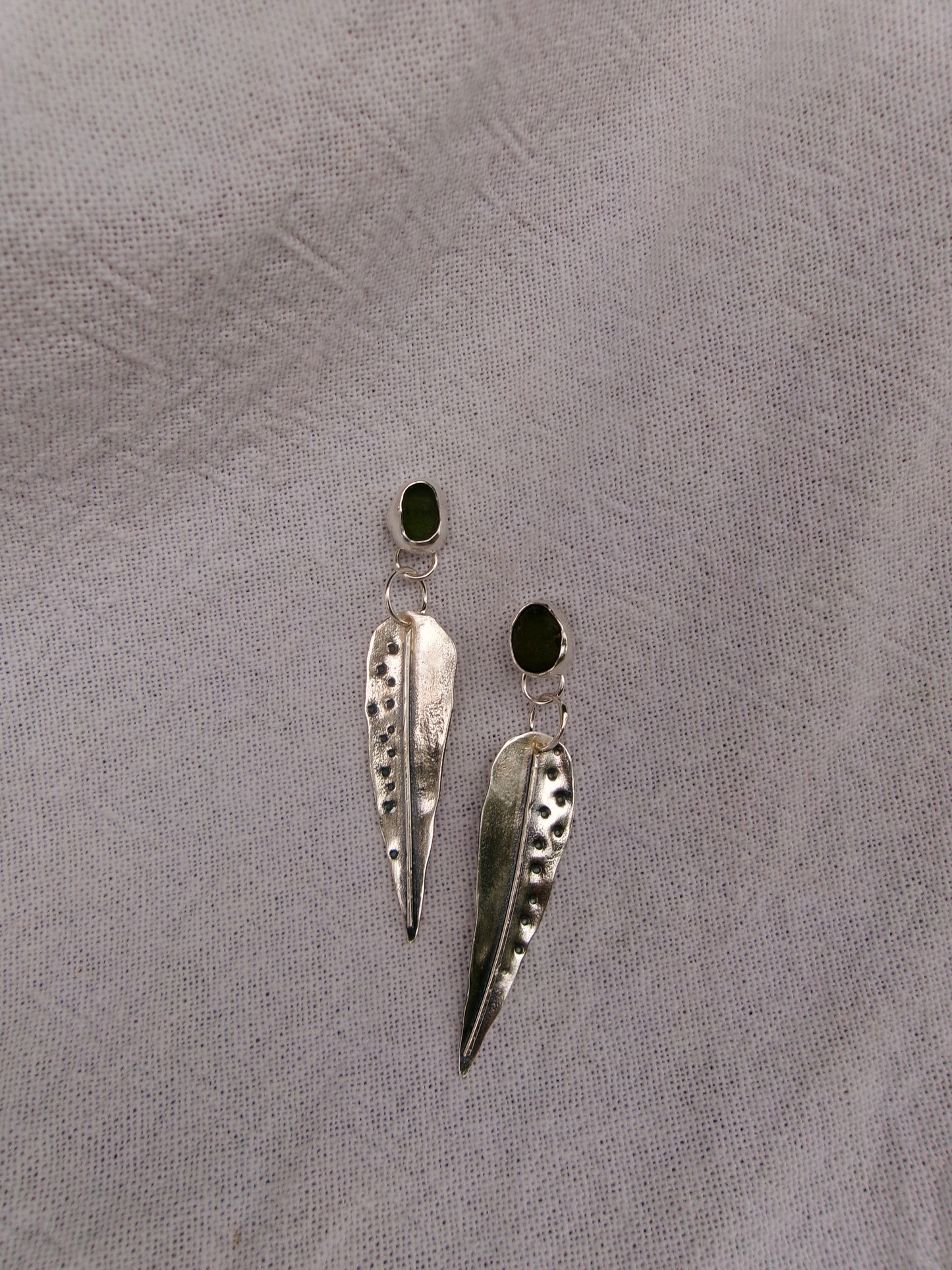 Gum leaf stud dangles