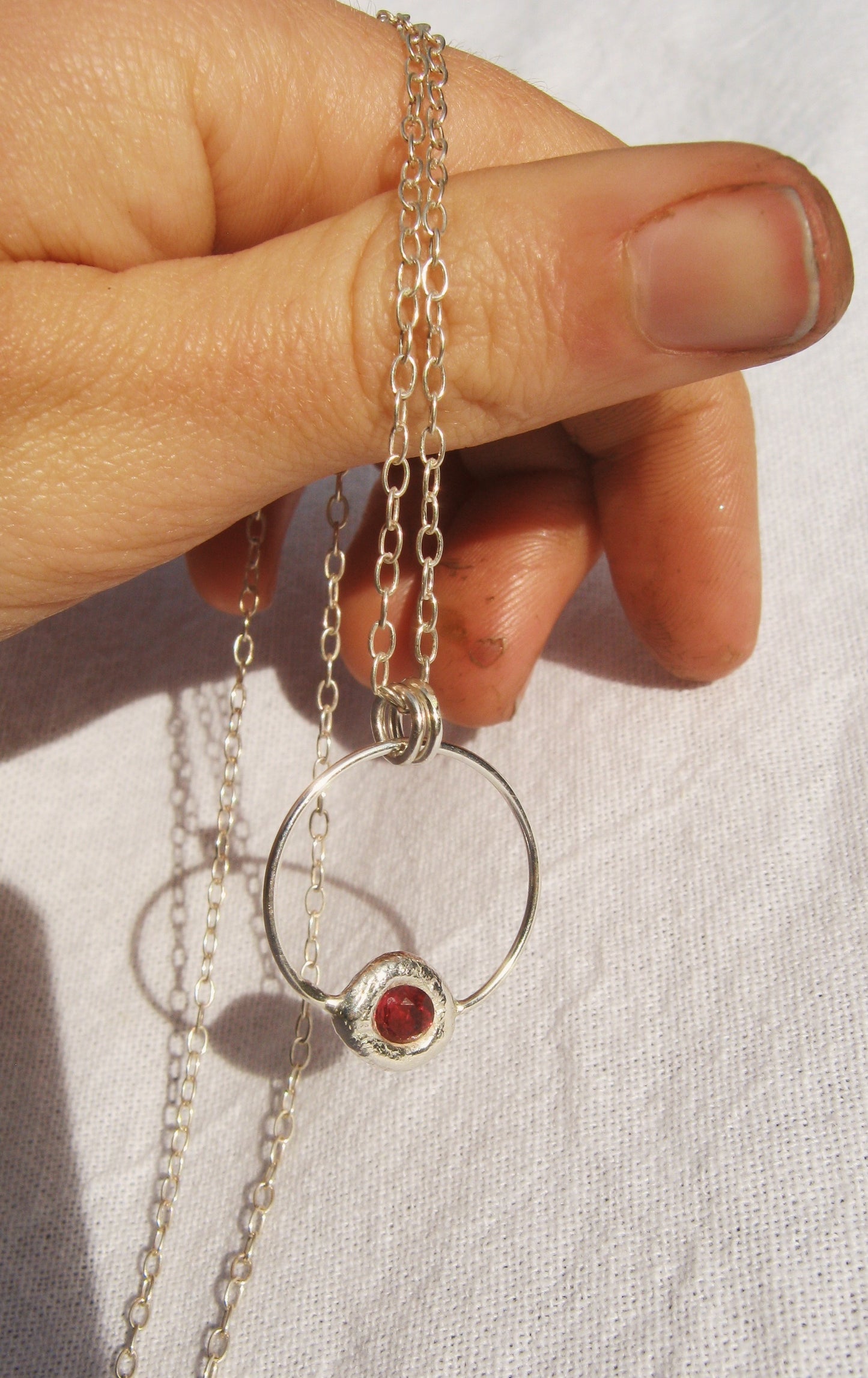 Ruby coin pendant