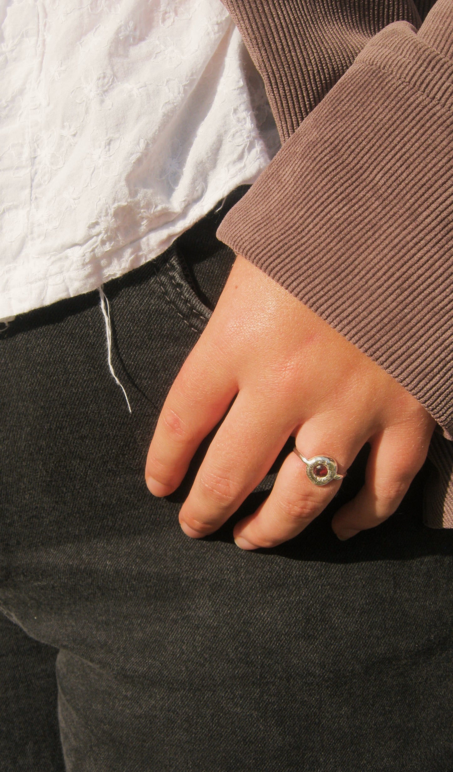 Ruby coin ring