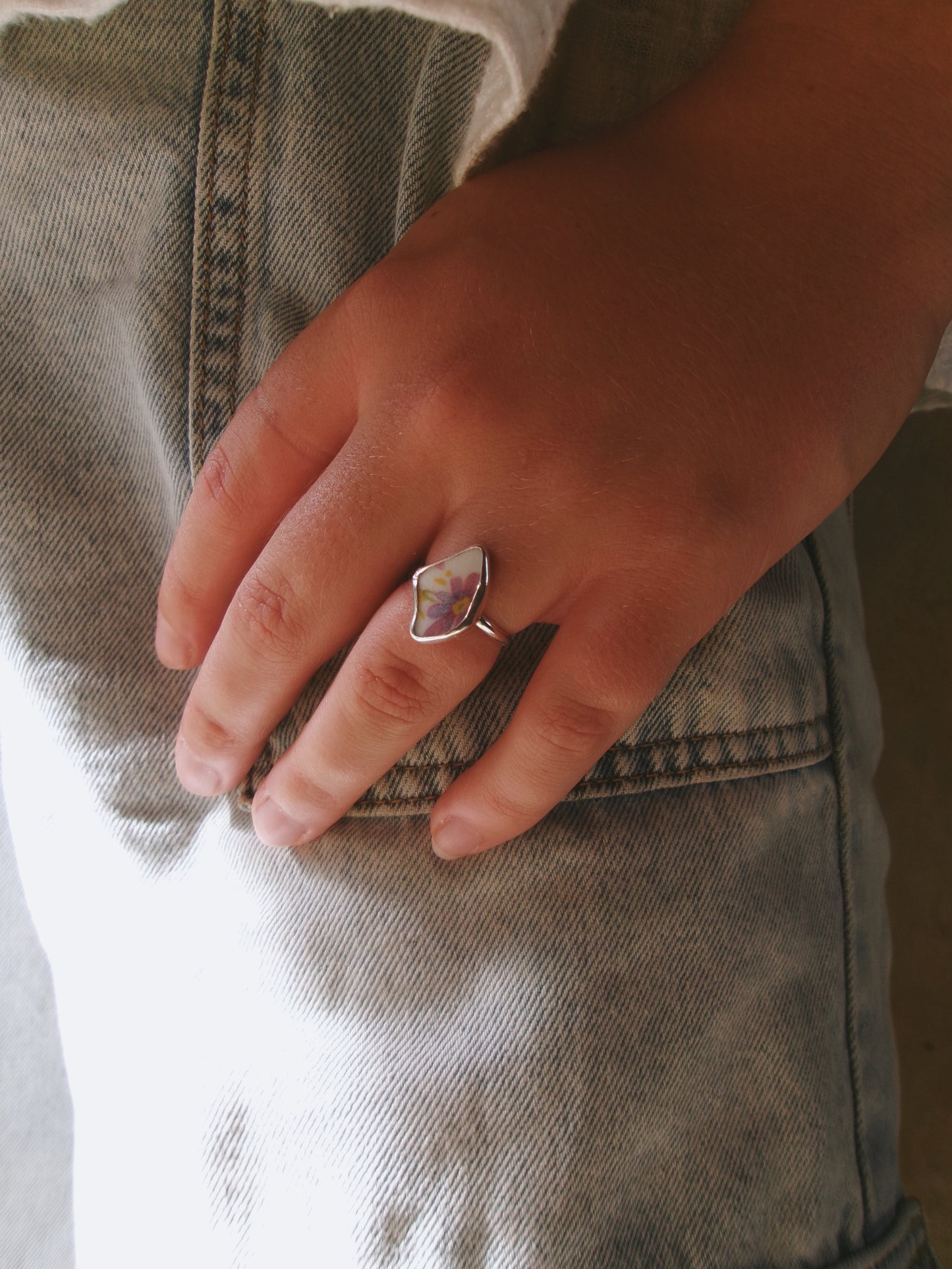 Orchid teacup ring