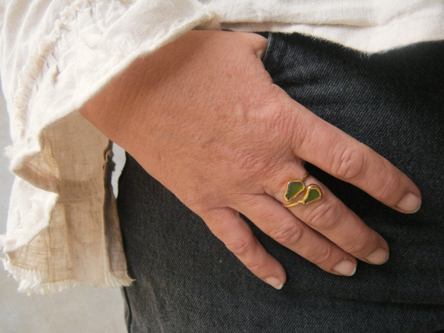 Olive branch wrap ring