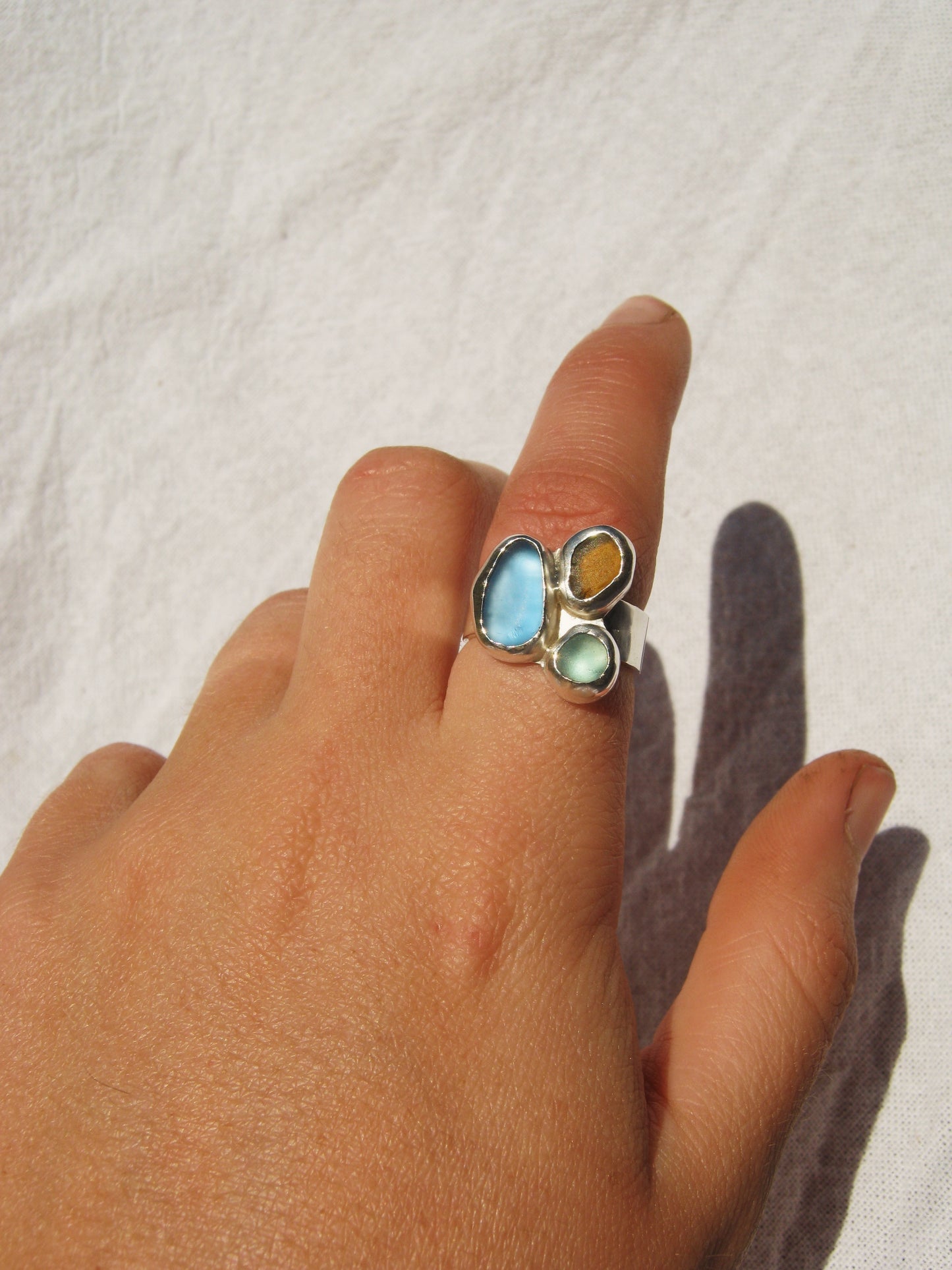 Seaglass Cluster Ring