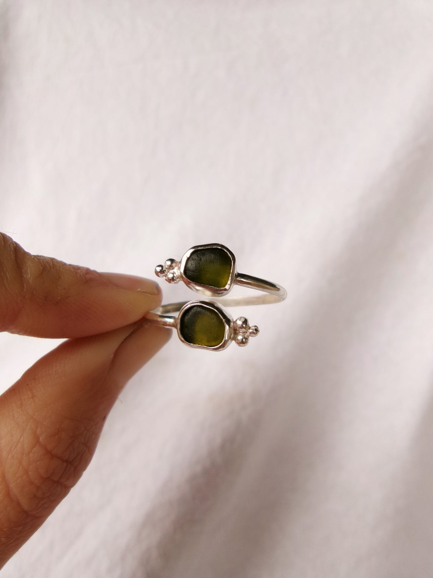 Dotted Olive Wrap Ring