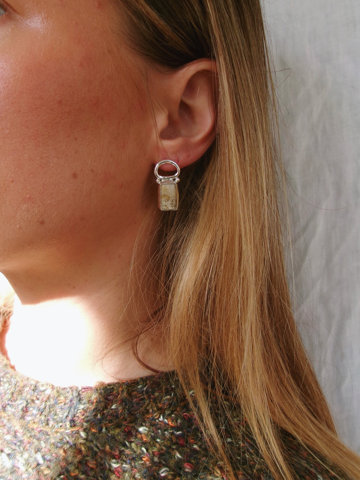 Priya Stud - Fossilised Coral