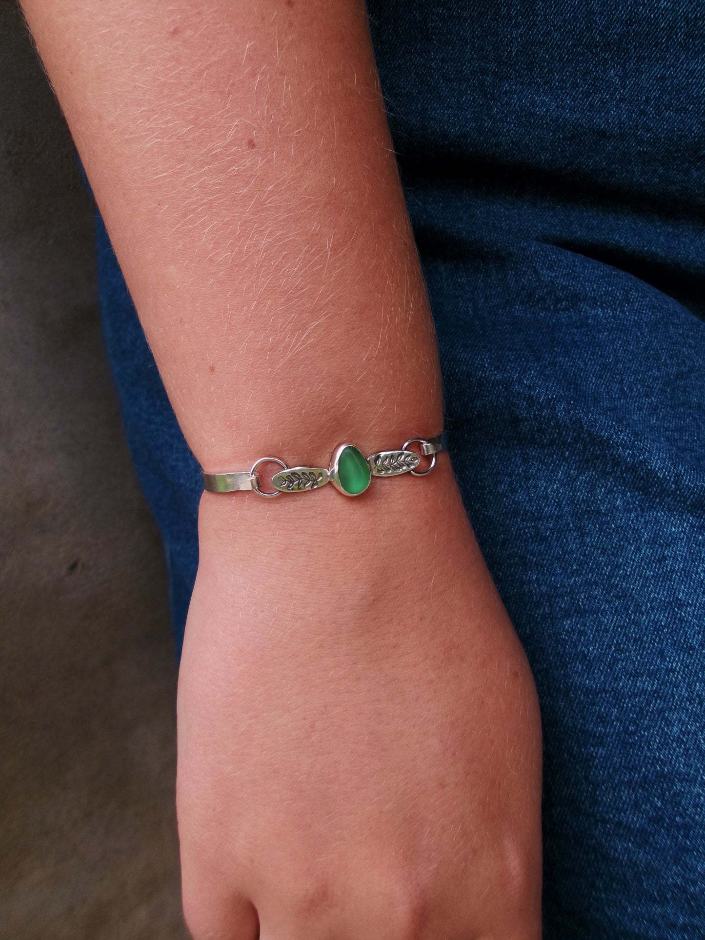 Olive branch charm bracelet