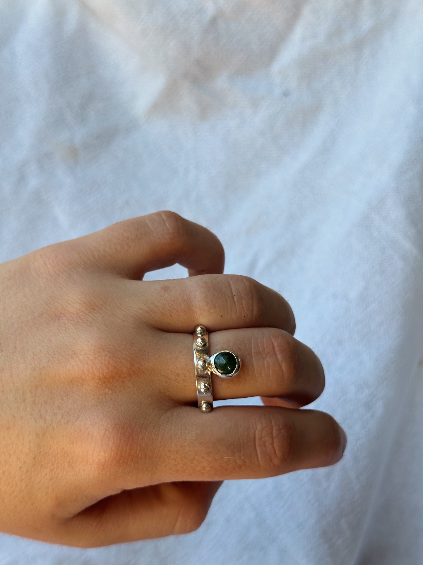 Dotted jade ring