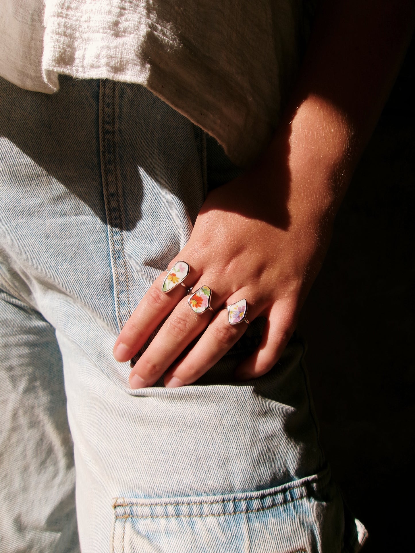 Orchid teacup ring